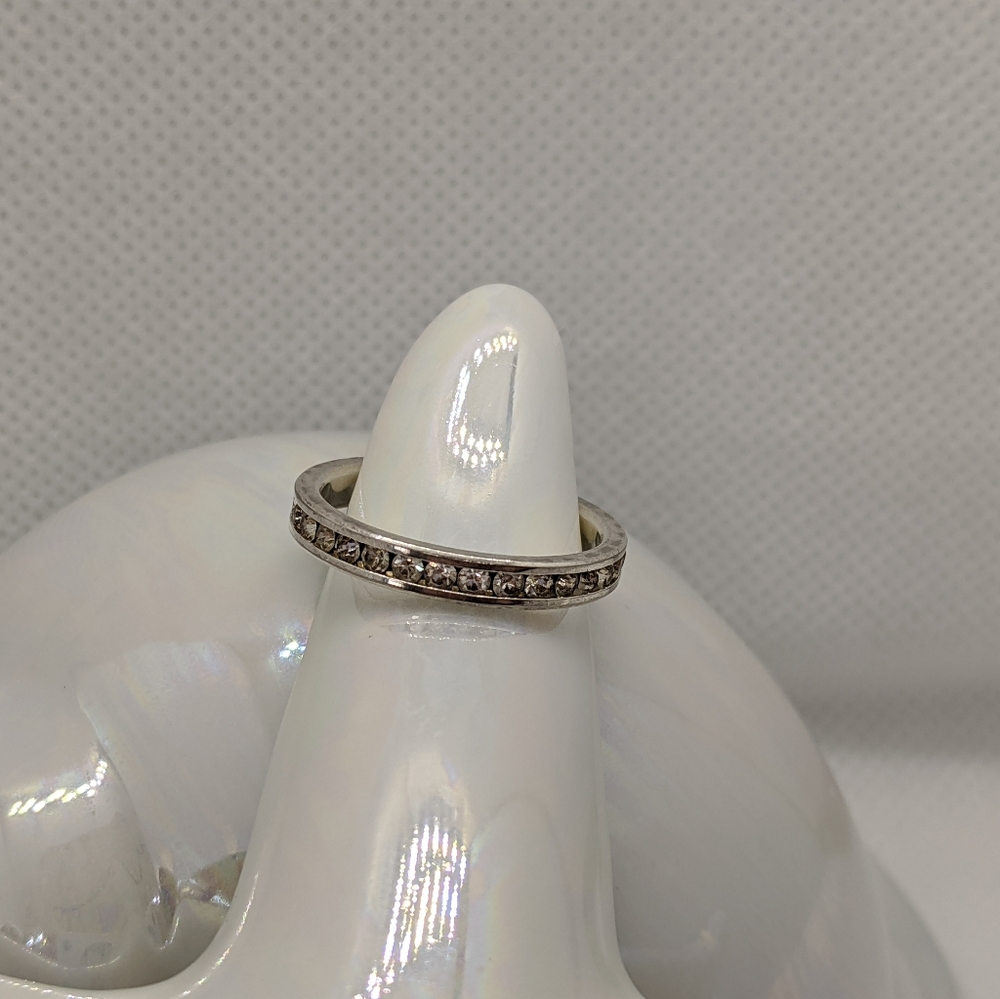 Stainless Steel Cubic Zirconia Eternity Ring